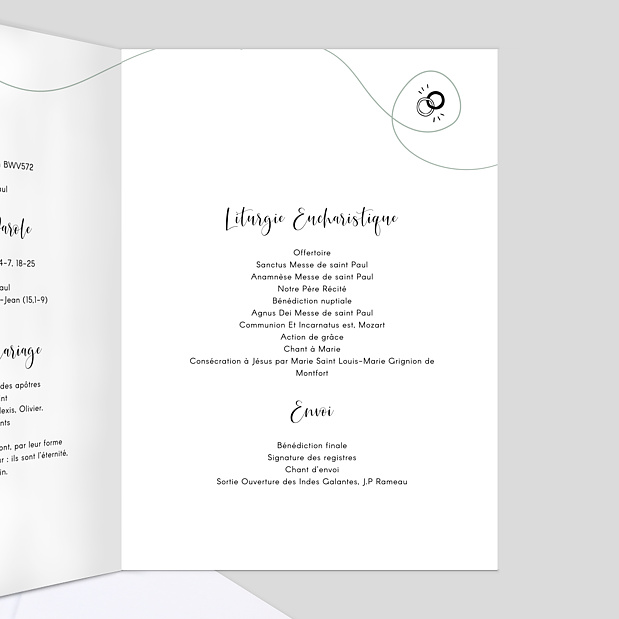 Livret de Messe de Mariage Tempo Intérieur Droit