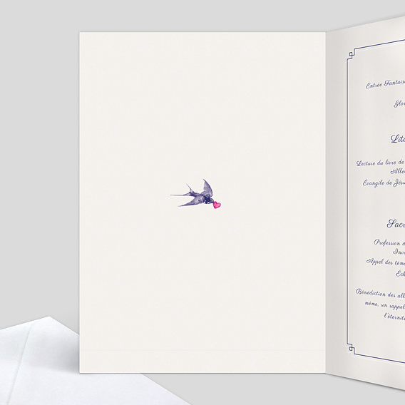 Livret messe mariage Hirondelle d'Amour Intérieur Gauche