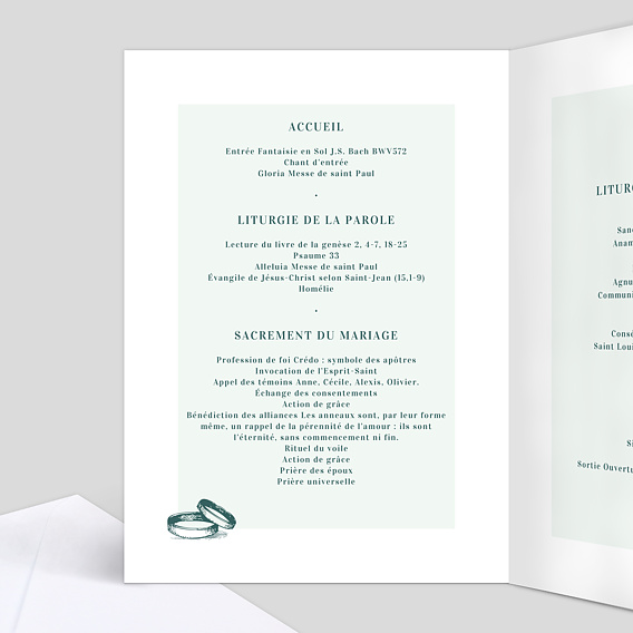Livret messe mariage  Badinage Intérieur Gauche