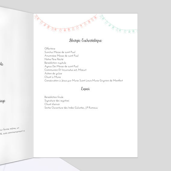 Livret messe mariage  Mariage Illustré Intérieur Droit
