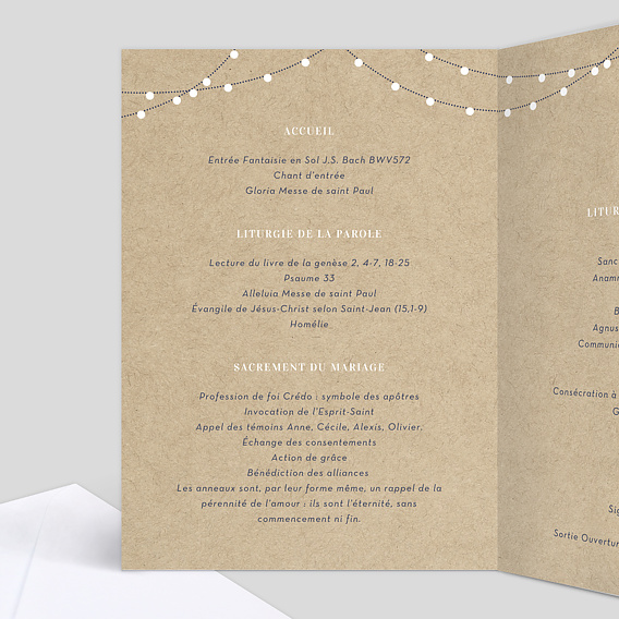 Livret messe mariage  Notre Histoire Intérieur Gauche