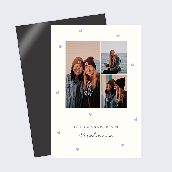 Magnet anniversaire Motif Coeurs