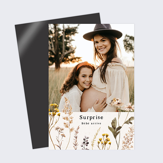 Magnet annonce grossesse Bouquet Sauvage