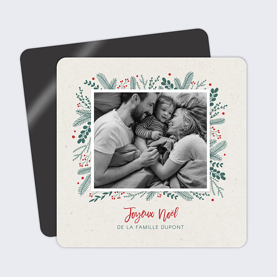 Magnet Carte de Noël Cadre Photo Festif