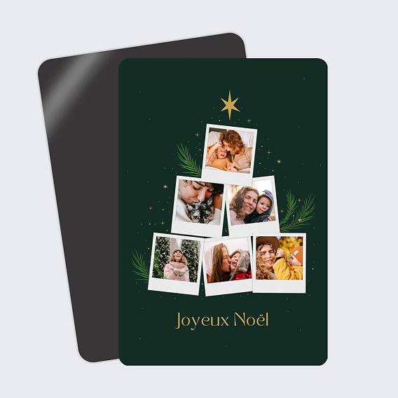 Magnet Carte de Noël Famille Sapin