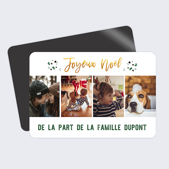 Magnet Noël Feuilles étoilées Recto