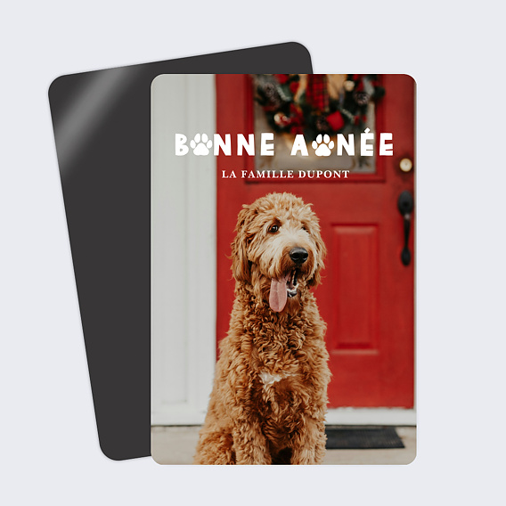 Magnet carte de vœux Bonne patte