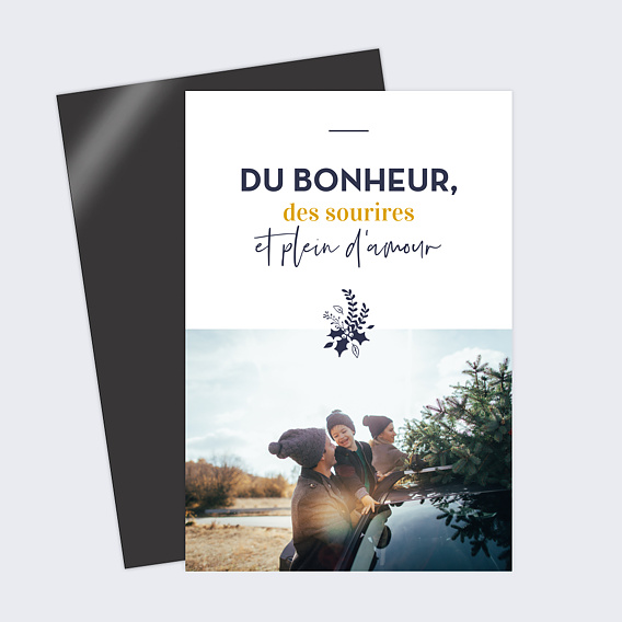 Magnet carte de vœux Branche de houx