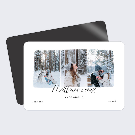 Magnet Carte de Vœux Particuliers Triptyque Original