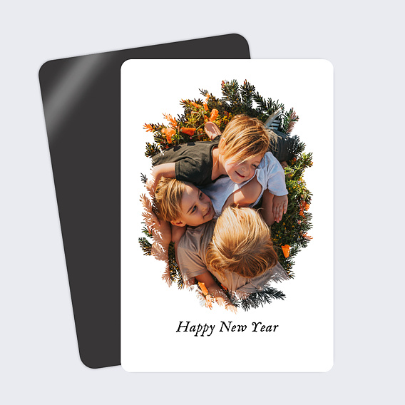 Magnet carte de vœux Cadre Pin Recto