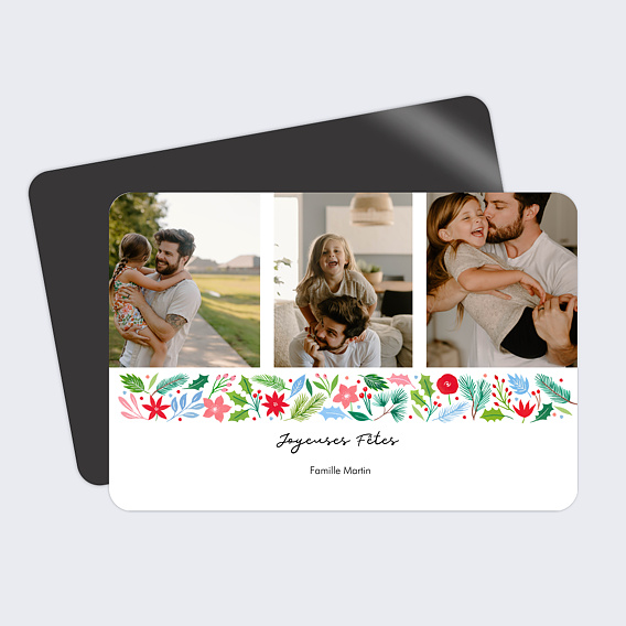 Magnet carte de vœux Frise Coloré Recto