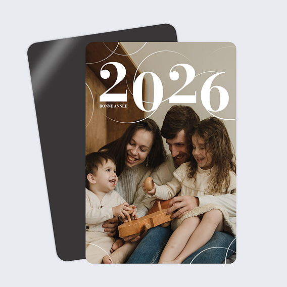 Magnet carte de vœux Grande Année Recto