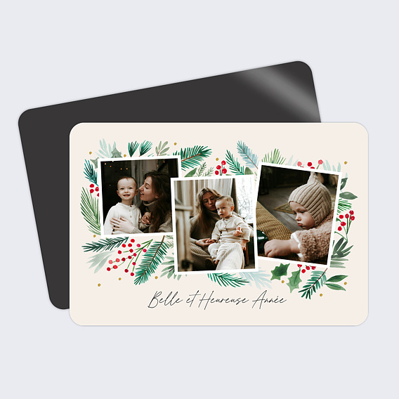 Magnet carte de vœux Tirage végétal