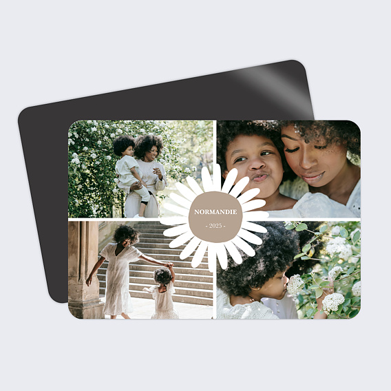 Carte postale aimantée Etiquette Fleur