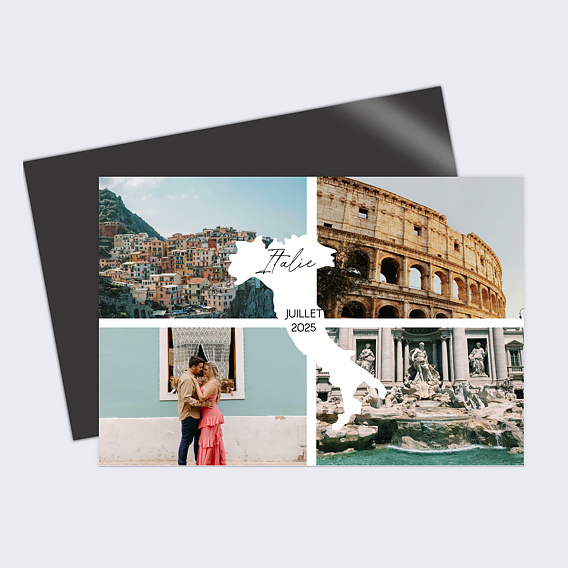 Carte postale aimantée Etiquette Italie