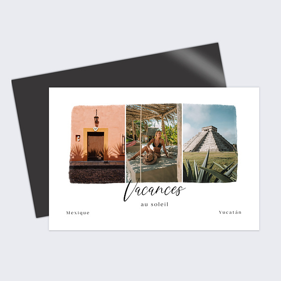 Carte postale aimantée Triptyque Ensoleillé Recto