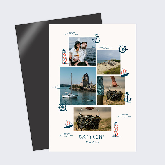 Carte postale aimantée Souvenirs de Bretagne