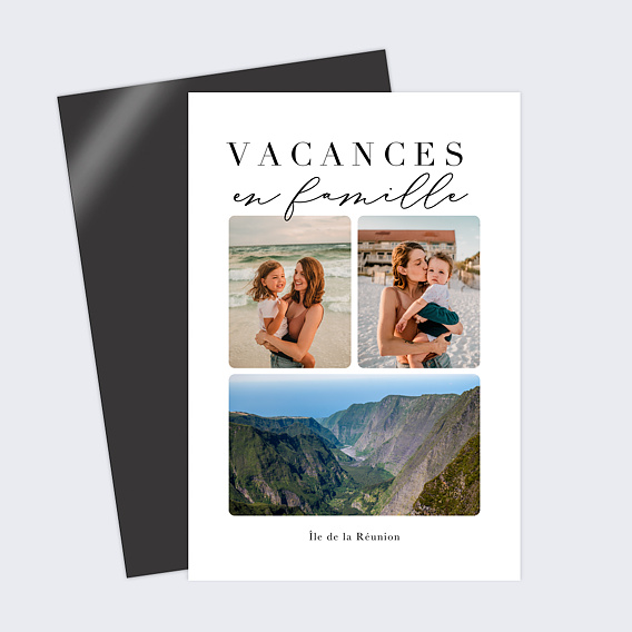 Carte postale aimantée Vacances en Famille