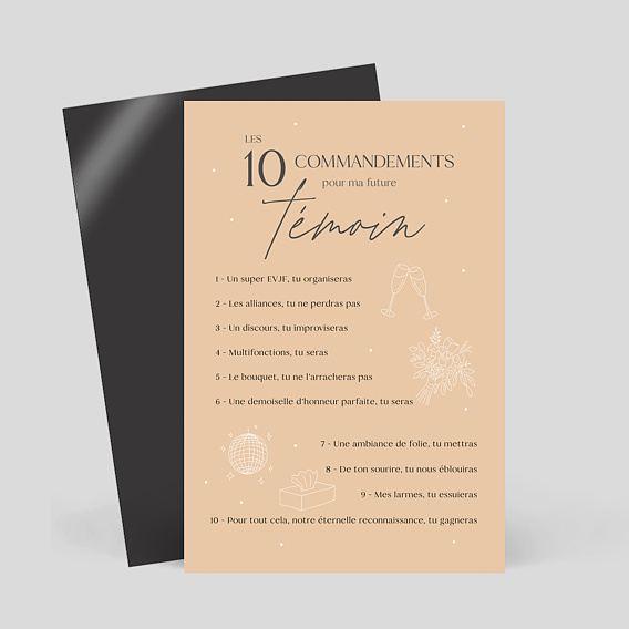 Magnet demande témoin mariage Les 10 commandements Femme