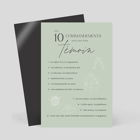 Magnet demande témoin mariage Les 10 commandements Homme