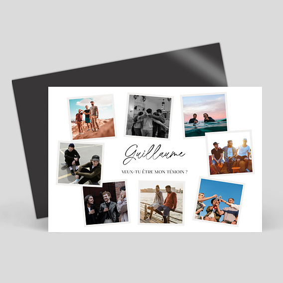 Magnet demande témoin mariage Multiphoto Témoin
