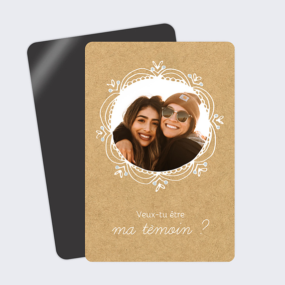 Magnet demande témoin mariage Timeline Dentelle