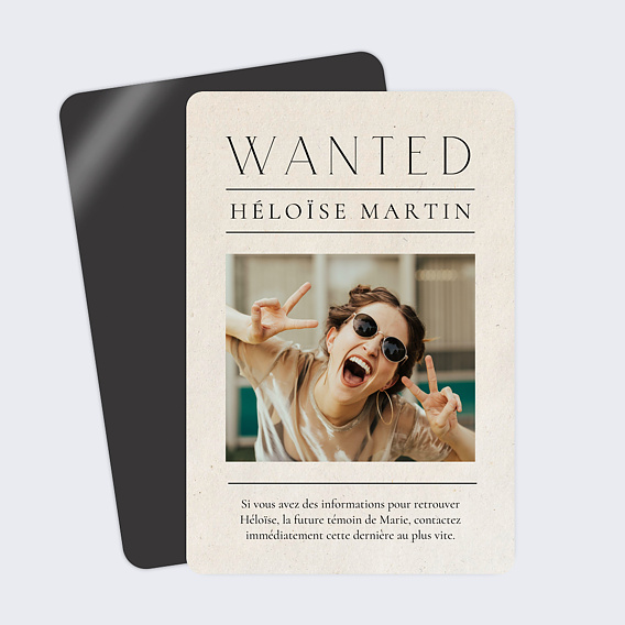 Magnet demande témoin mariage Wanted Vintage