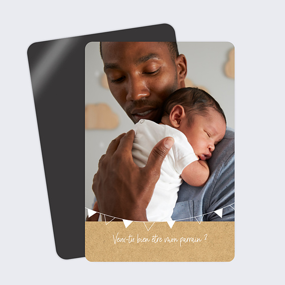 Magnet parrain marraine Bucolique simple
