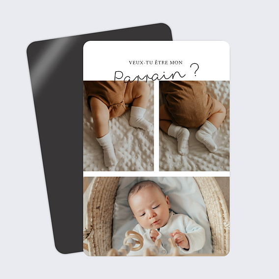 Magnet parrain marraine Typographie Minimaliste Parrain
