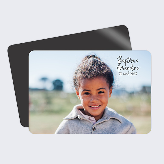 Magnet baptême Faire-part Baptême Jolies Lettres