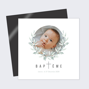 Magnet Faire-part Baptme Petite Croix