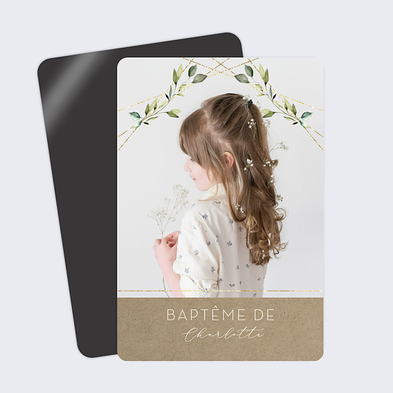 Magnet baptême Modern Love Recto