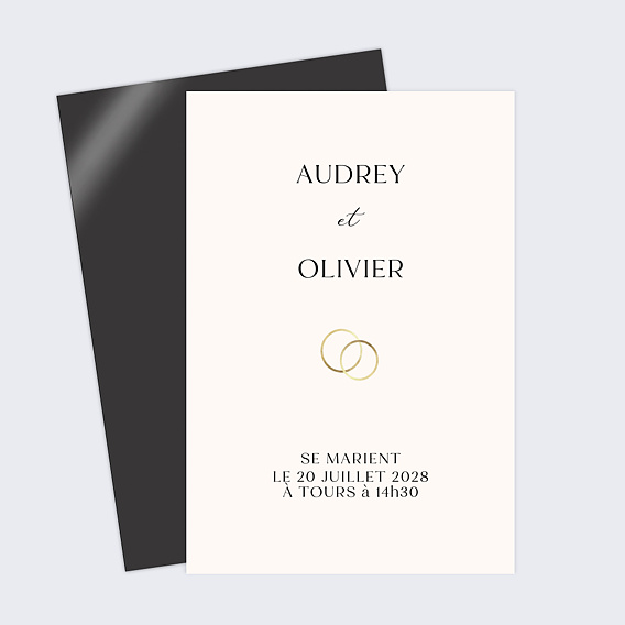 Faire-part mariage magnet Alliances Minimaliste