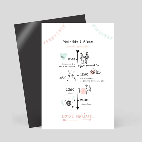 Faire-part mariage magnet Mariage Illustré