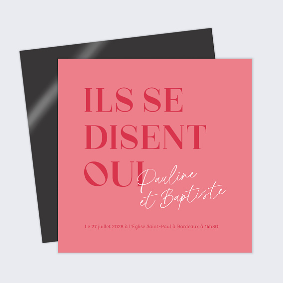 Faire-part mariage magnet Oui Coloré