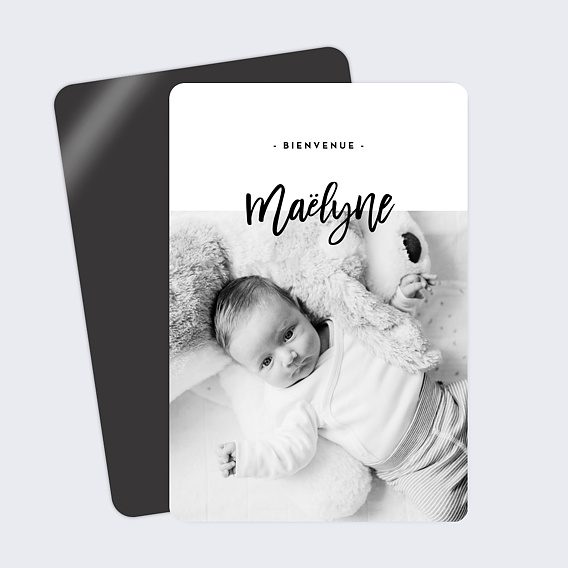 Magnet faire-part naissance Belles Lettres