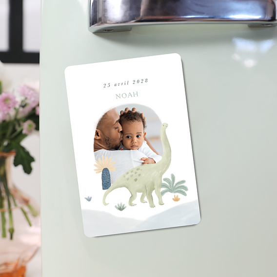 Magnet faire-part naissance Grand Dino