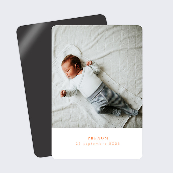 Magnet Faire-part Naissance Personnalisé avec le Prénom et la Photo