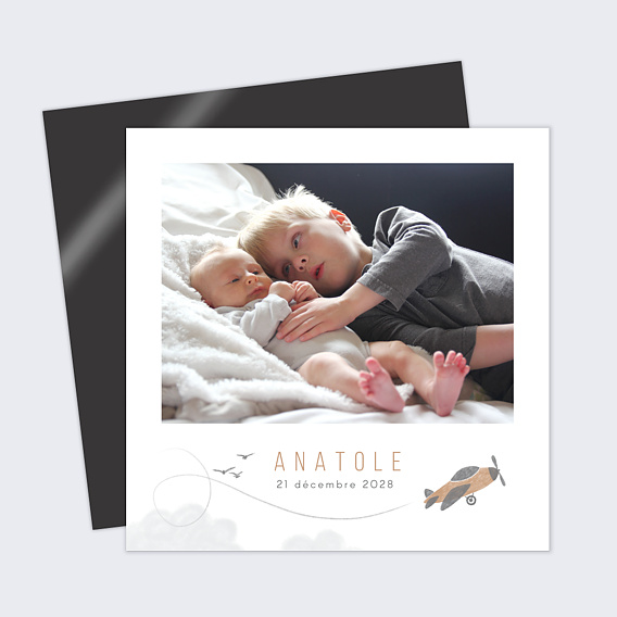 Magnet Faire-part Naissance Petit Aviateur