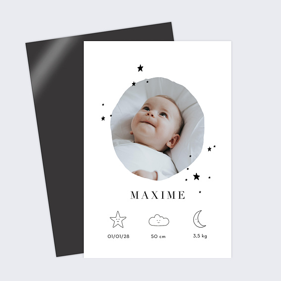Magnet faire-part naissance Rêve étoilé