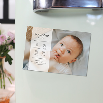 Magnet Faire-part Naissance Bb d'Amour