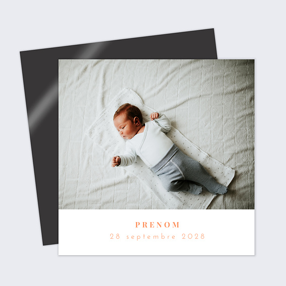 Faire part naissance Personnalisé avec le Prénom et la Photo