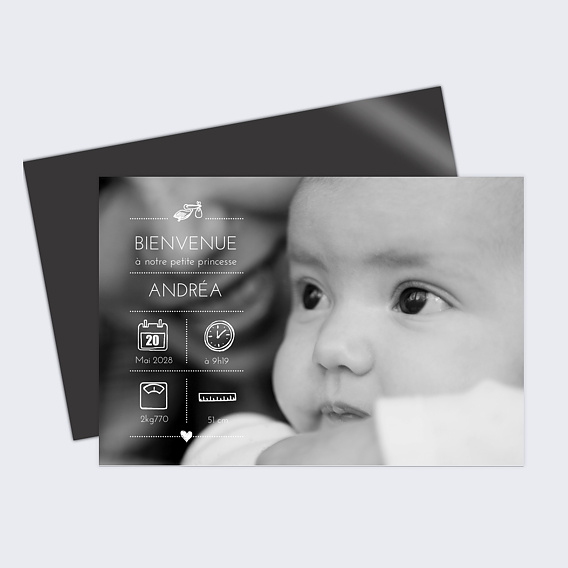 Magnet faire-part naissance Jolies Icônes Recto