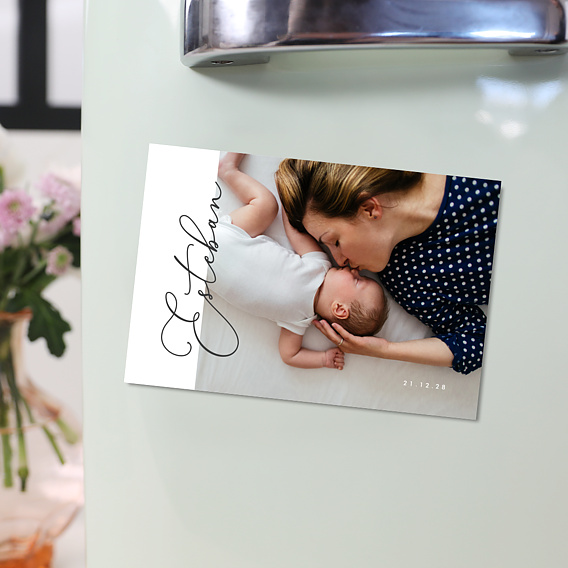 Magnet faire-part naissance Typographie