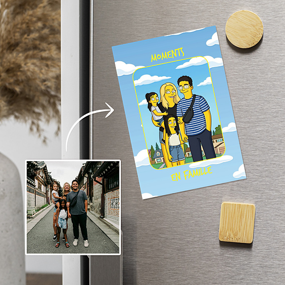 Magnet famille Portrait en cartoon