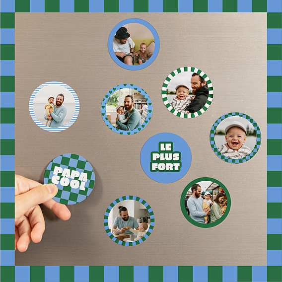 Magnet famille Papa damier