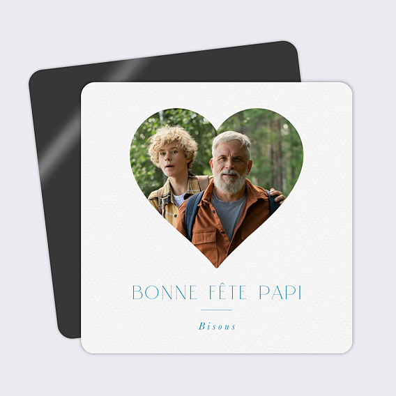 Magnet Fête des Grands-Pères Cœur Bleu