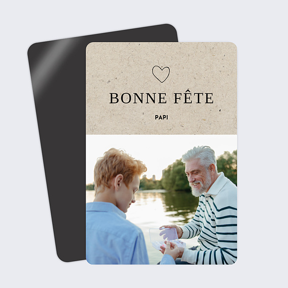 Magnet Fête des Grands-Pères Fond Krafté