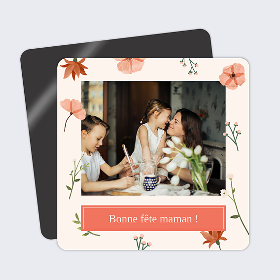 Magnet fête des mères Fleurs aquarelles