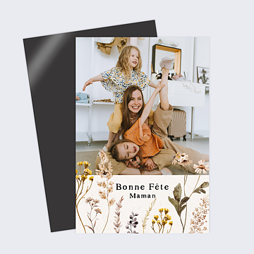 Magnet Fte des Mres Bouquet Fleurs Sches